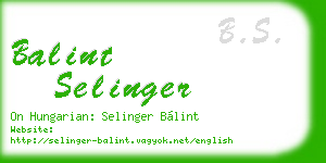 balint selinger business card