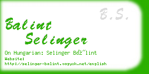 balint selinger business card